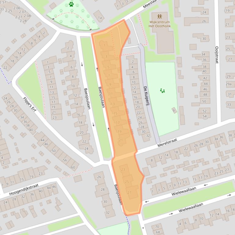 Kaart van postcodegebied 4005GE.