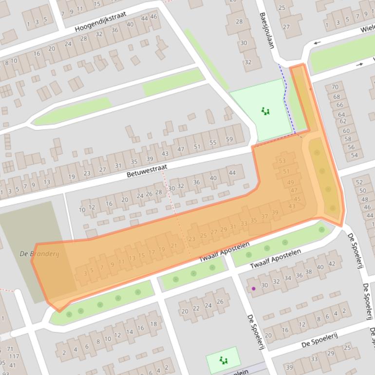 Kaart van postcodegebied 4005GM.