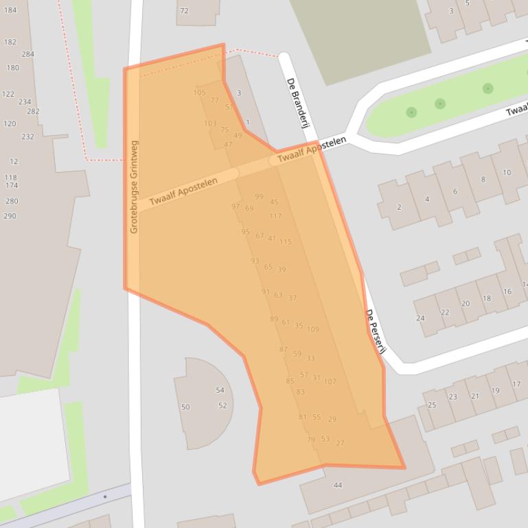 Kaart van postcodegebied 4005GZ.