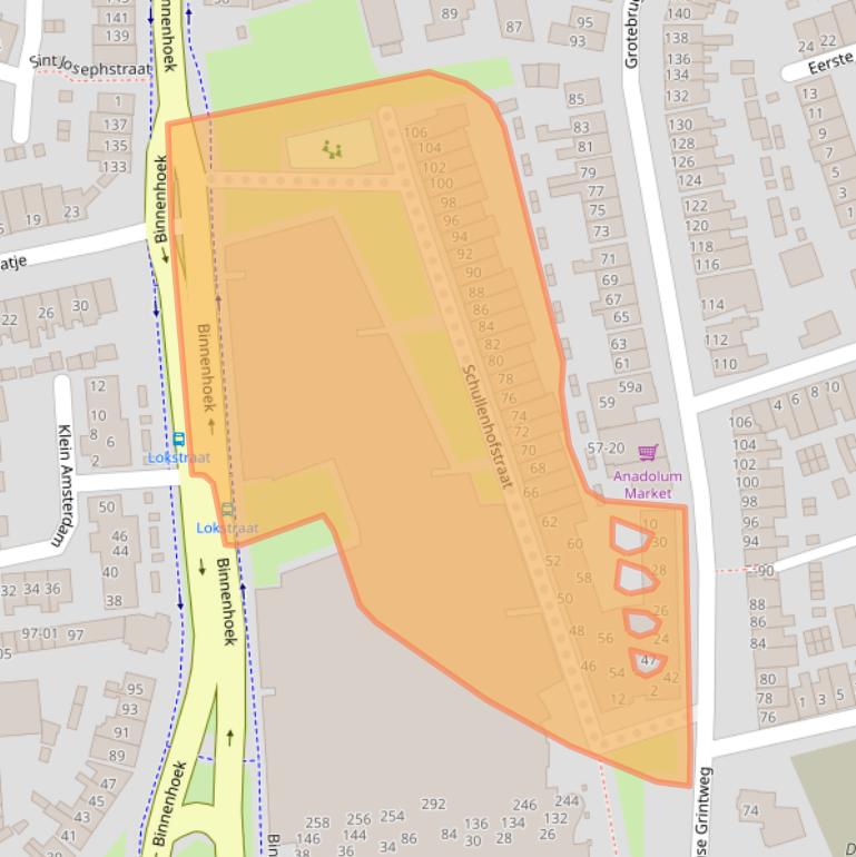 Kaart van postcodegebied 4005JA.