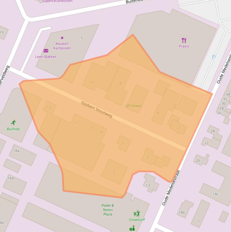 Kaart van postcodegebied 4005LE.