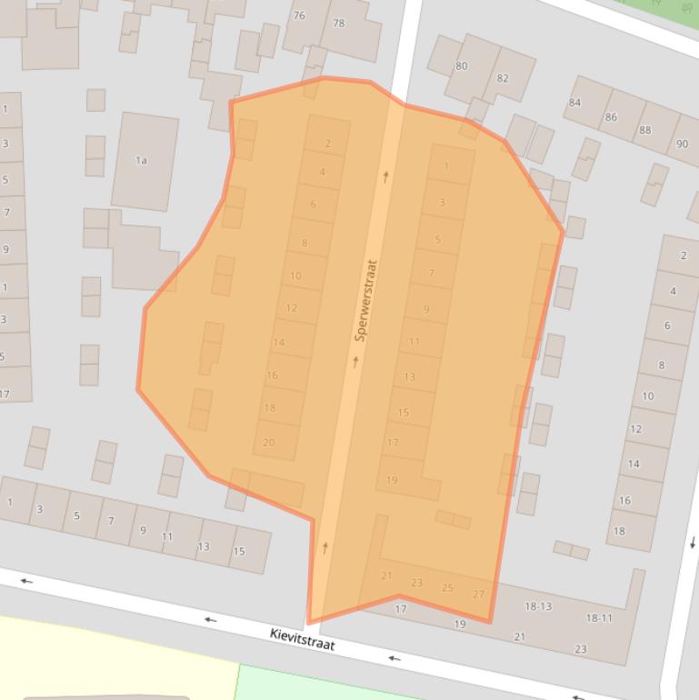 Kaart van postcodegebied 4005VZ.