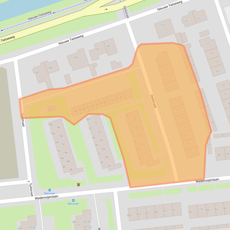Kaart van postcodegebied 4006BE.