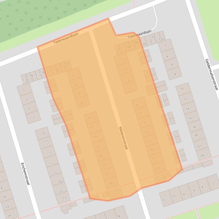 Kaart van postcodegebied 4006EJ.