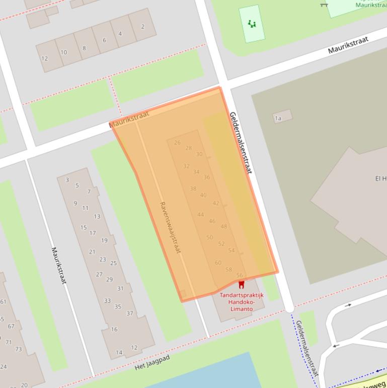 Kaart van postcodegebied 4006EZ.