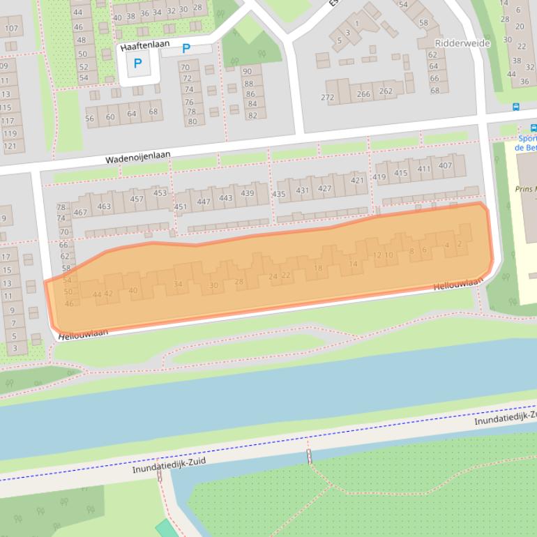 Kaart van postcodegebied 4006XJ.
