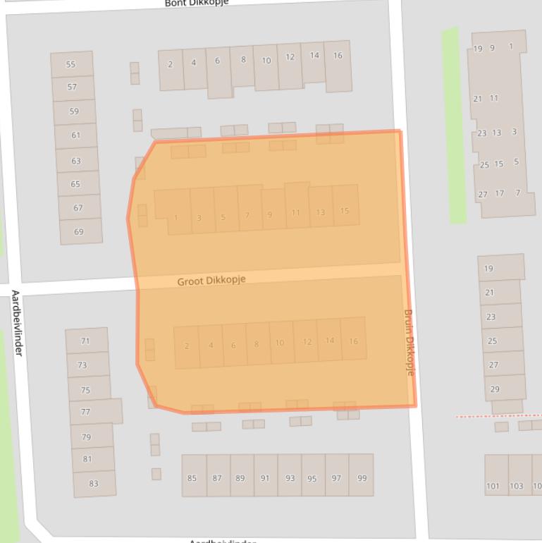 Kaart van postcodegebied 4007HT.