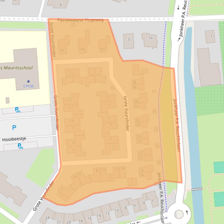 Kaart van postcodegebied 4007HZ.