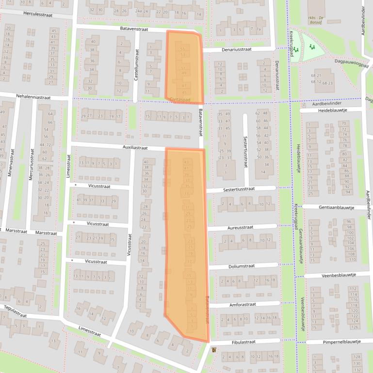 Kaart van postcodegebied 4007MA.