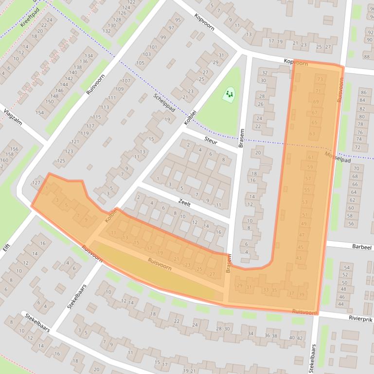 Kaart van postcodegebied 4007NE.