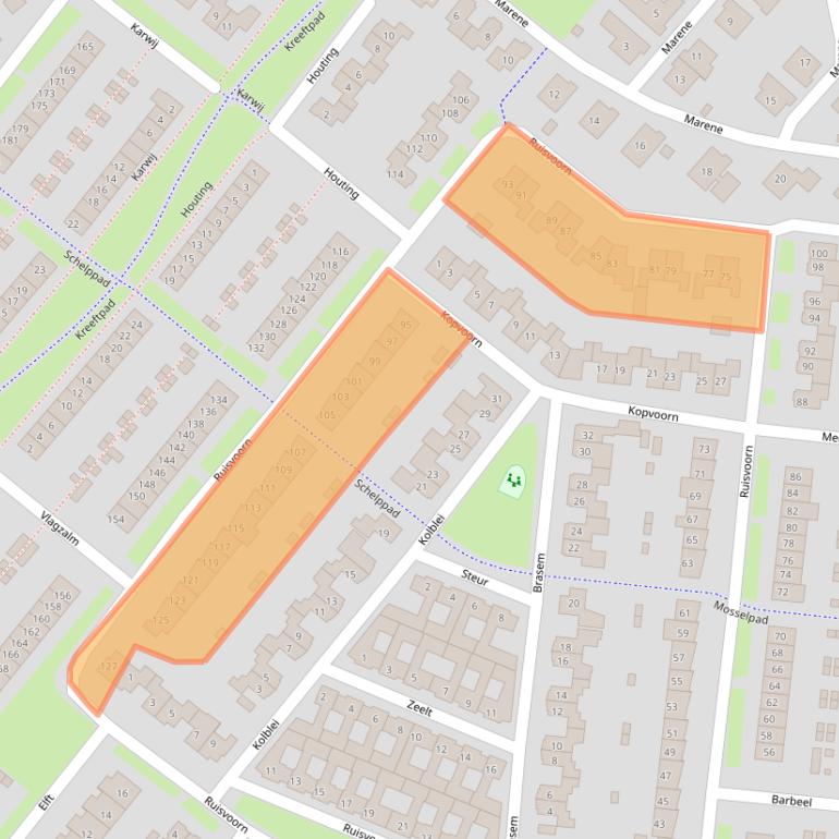 Kaart van postcodegebied 4007NG.