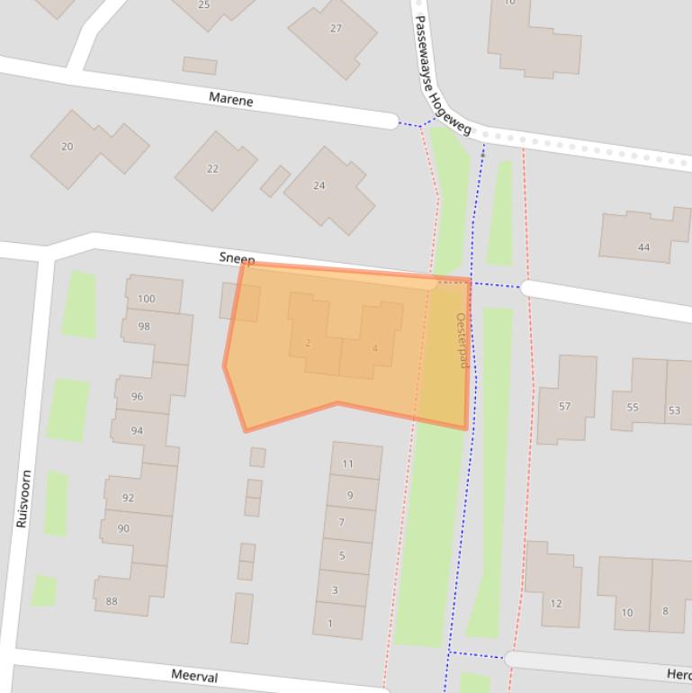 Kaart van postcodegebied 4007NS.