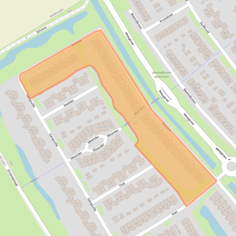 Kaart van postcodegebied 4007RA.