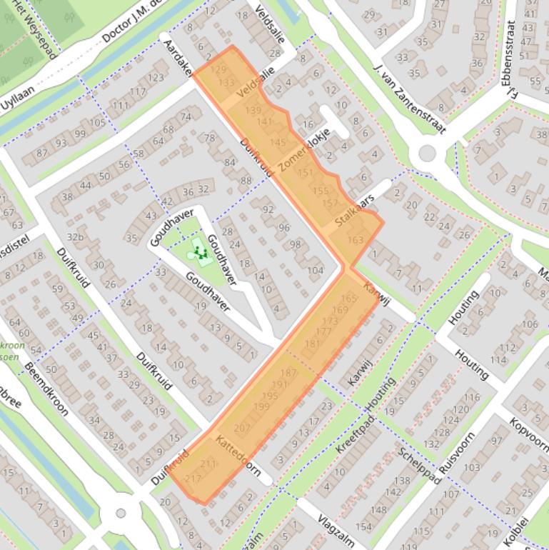 Kaart van postcodegebied 4007SW.