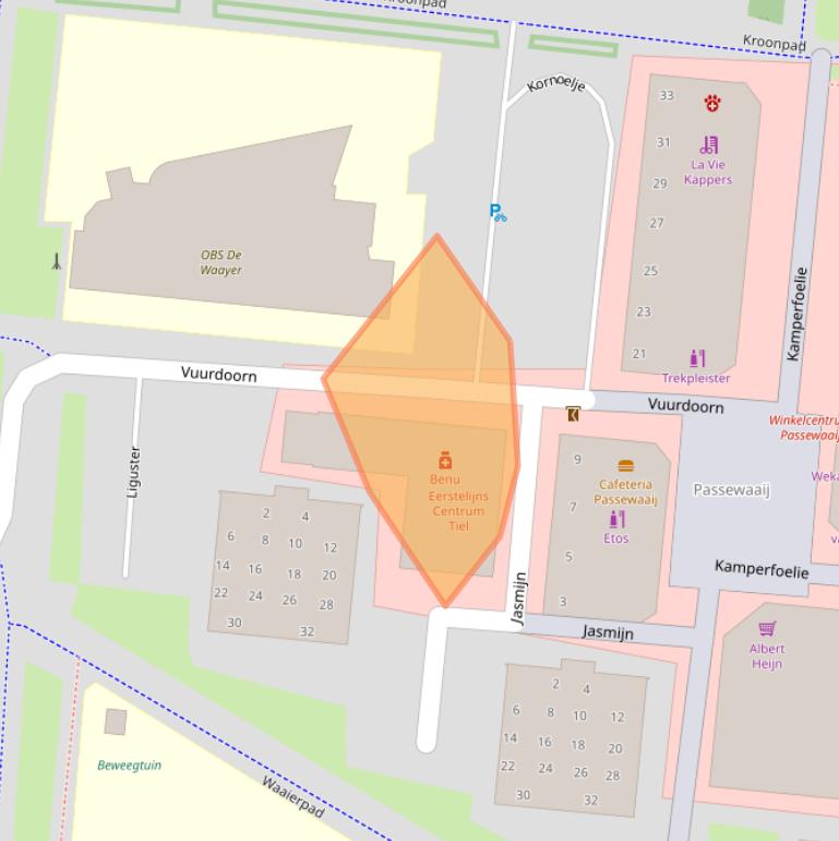 Kaart van postcodegebied 4007TR.