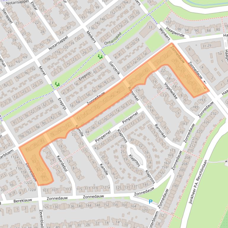 Kaart van postcodegebied 4007VC.