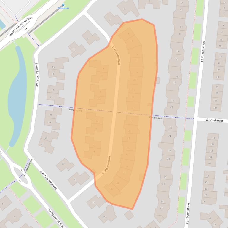 Kaart van postcodegebied 4007WD.