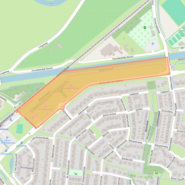 Kaart van postcodegebied 4007XZ.