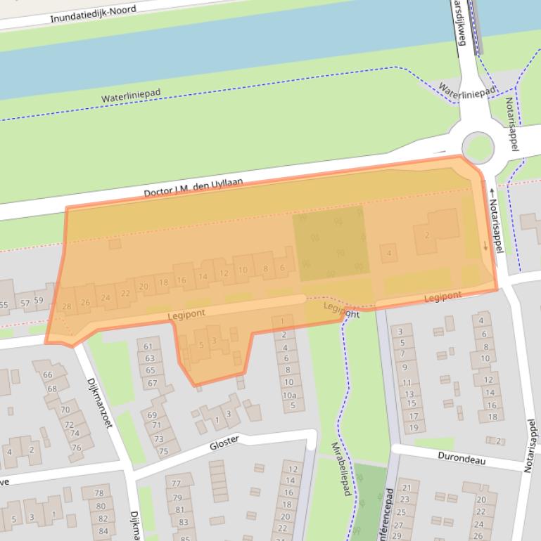 Kaart van postcodegebied 4007ZE.