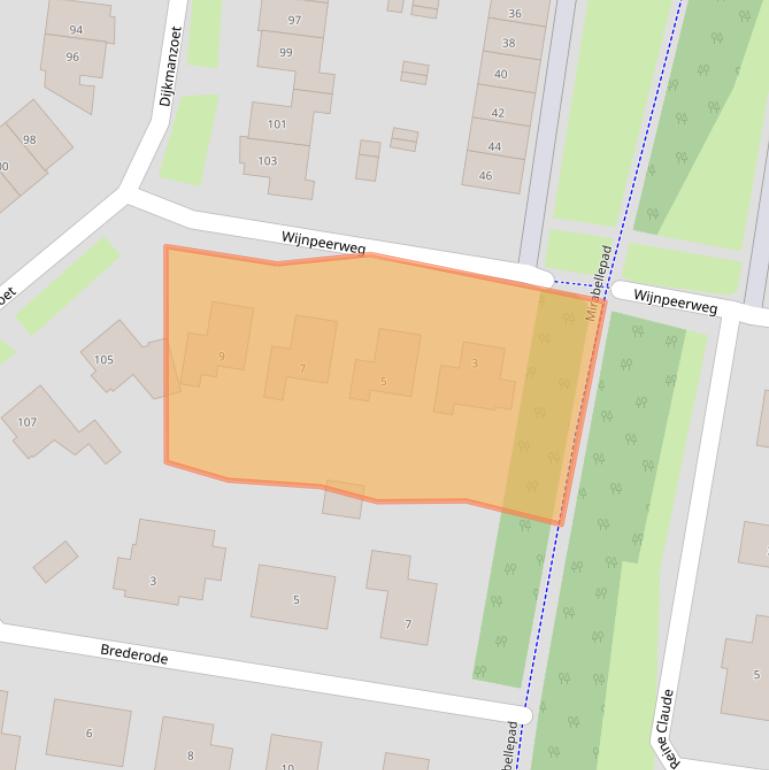 Kaart van postcodegebied 4007ZJ.