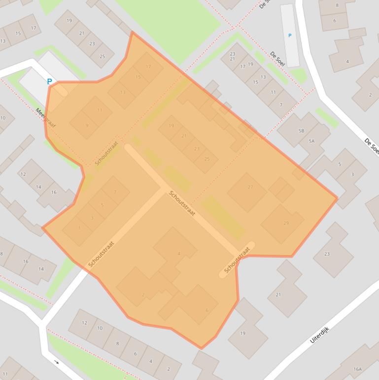 Kaart van postcodegebied 4011GG.