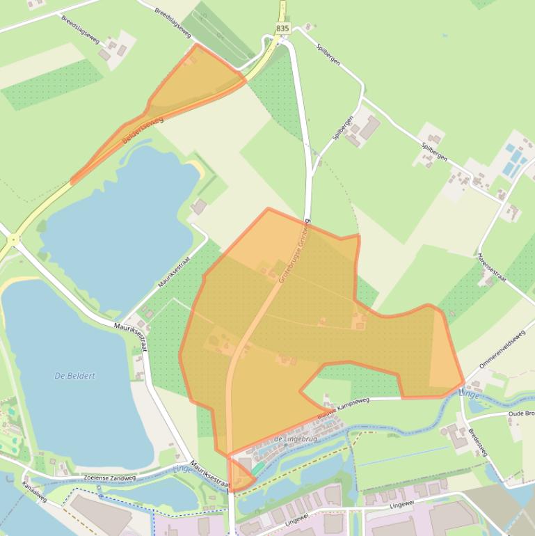 Kaart van postcodegebied 4011LG.