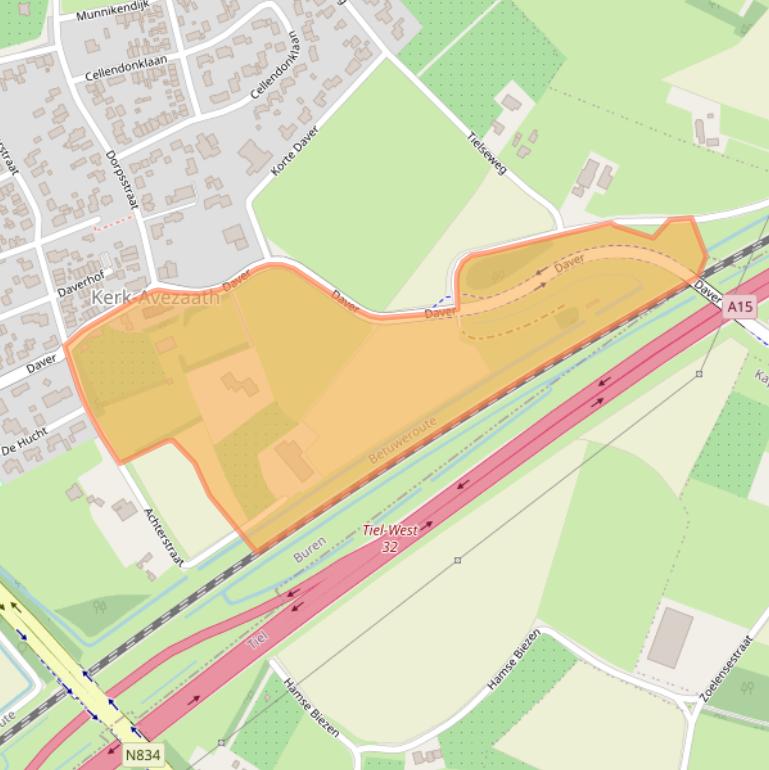 Kaart van postcodegebied 4012BA.