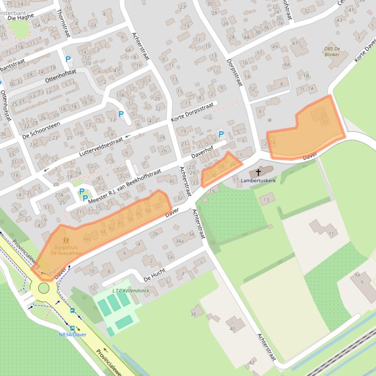 Kaart van postcodegebied 4012BC.