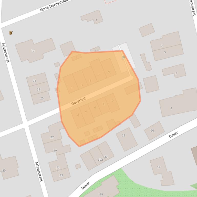 Kaart van postcodegebied 4012BD.