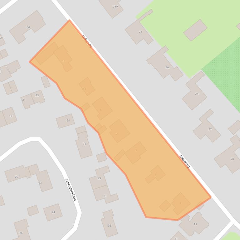 Kaart van postcodegebied 4012BJ.