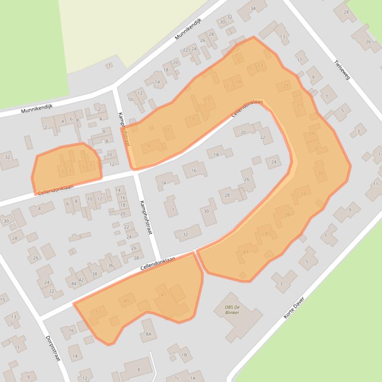 Kaart van postcodegebied 4012BN.