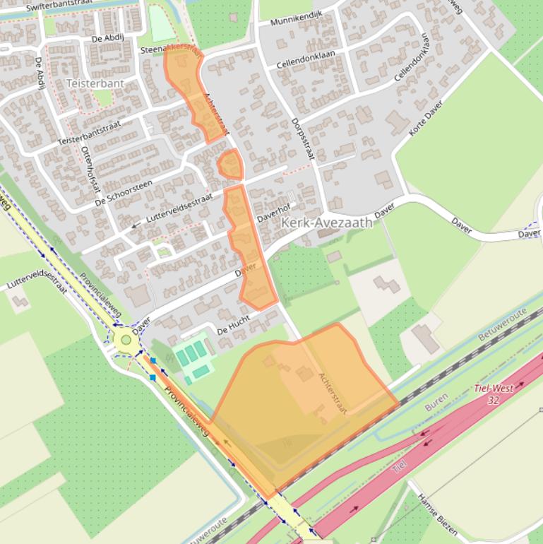 Kaart van postcodegebied 4012BS.