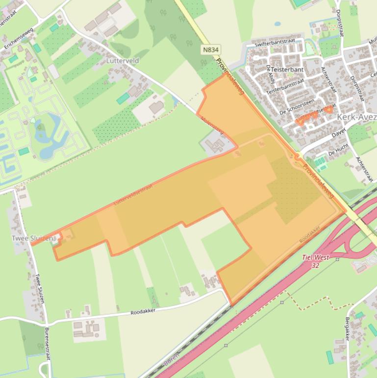 Kaart van postcodegebied 4012DD.