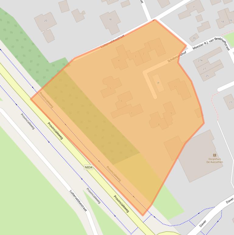 Kaart van postcodegebied 4012DJ.