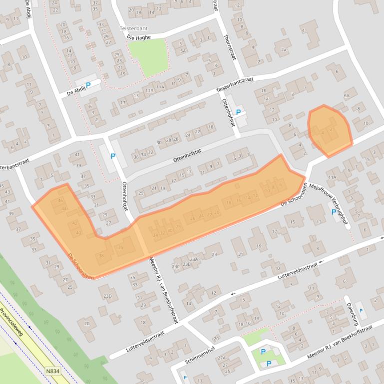Kaart van postcodegebied 4012ED.