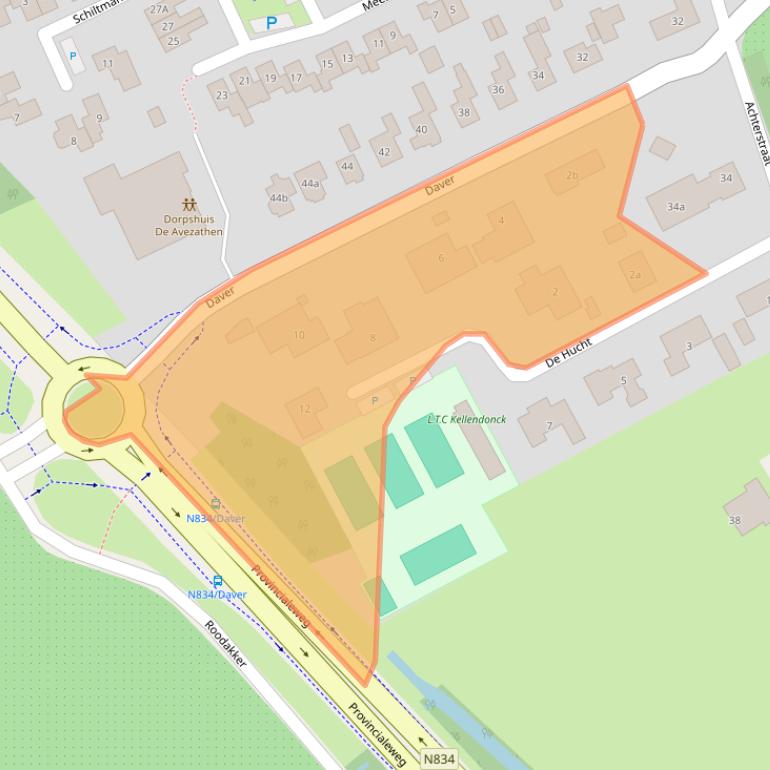 Kaart van postcodegebied 4012EL.