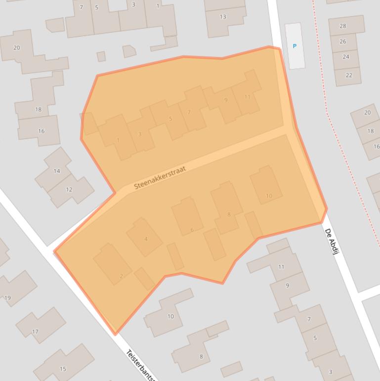 Kaart van postcodegebied 4012EP.