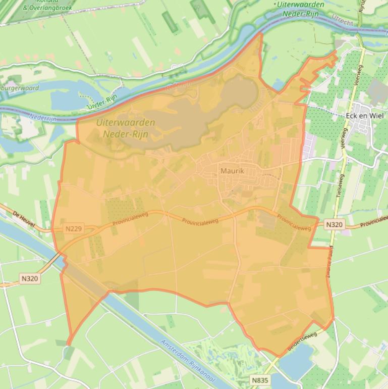 Kaart van postcodegebied 4021.