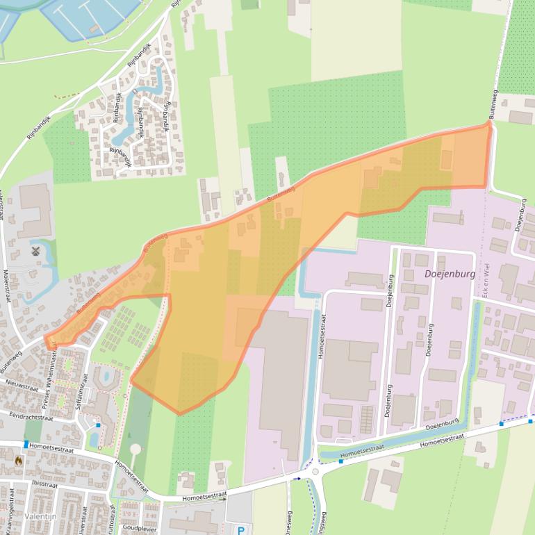 Kaart van postcodegebied 4021BE.