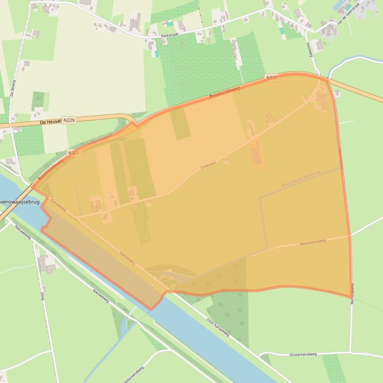 Kaart van postcodegebied 4021CG.