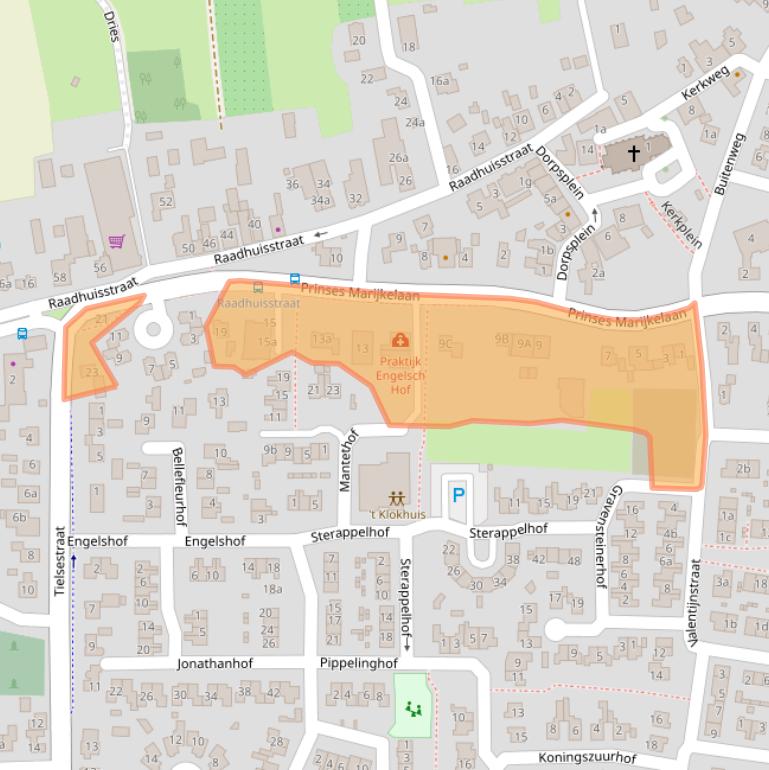 Kaart van postcodegebied 4021EA.