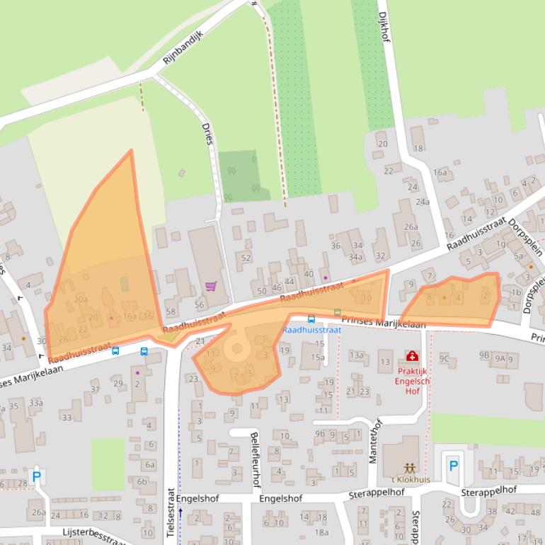 Kaart van postcodegebied 4021EC.