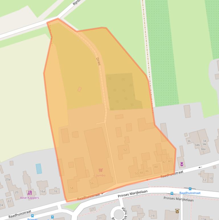 Kaart van postcodegebied 4021EJ.