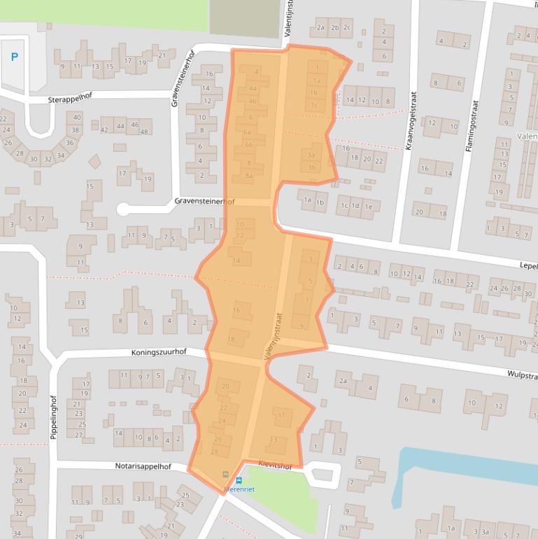 Kaart van postcodegebied 4021EK.