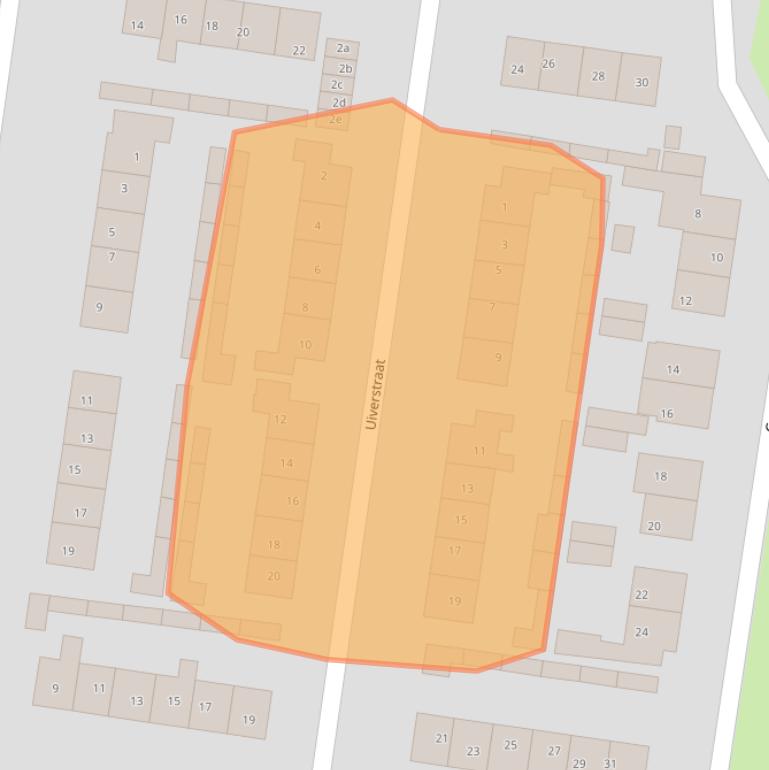 Kaart van postcodegebied 4021EN.