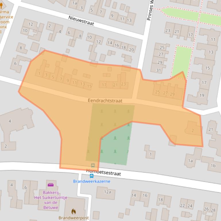 Kaart van postcodegebied 4021GC.