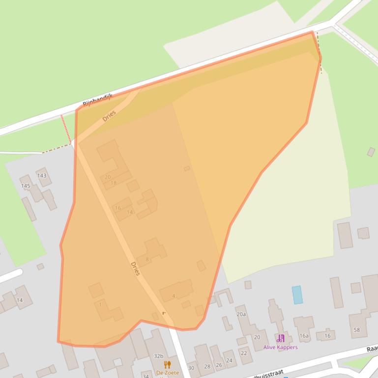 Kaart van postcodegebied 4021GJ.