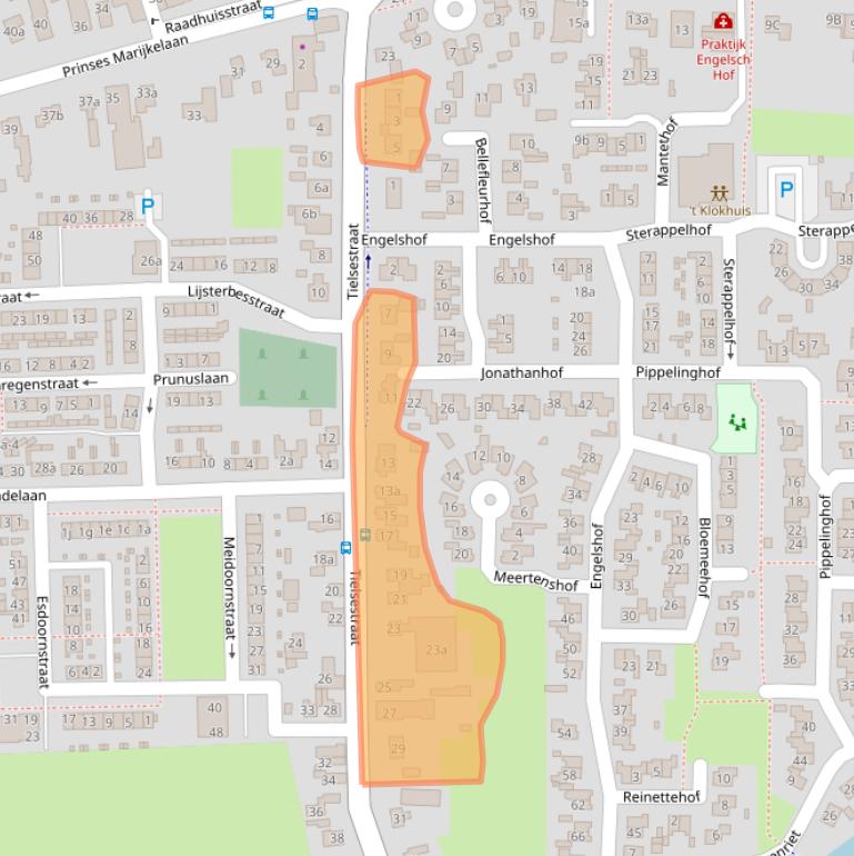 Kaart van postcodegebied 4021HA.