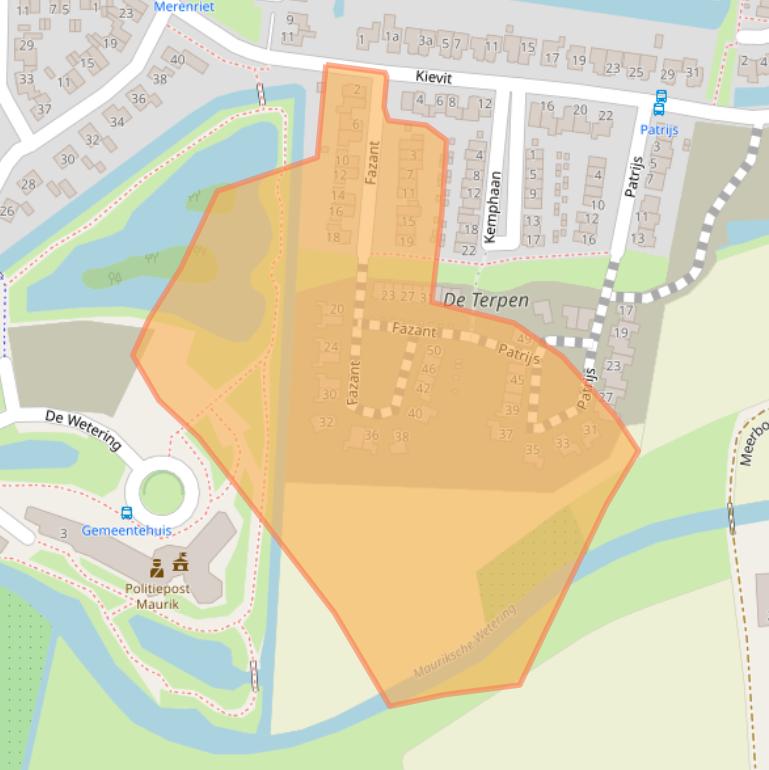 Kaart van postcodegebied 4021JA.
