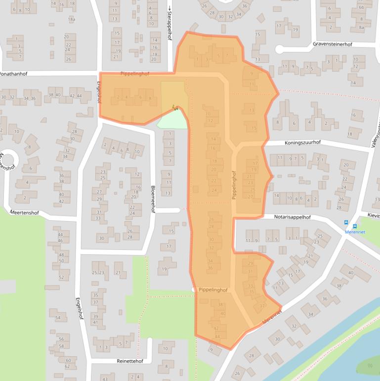 Kaart van postcodegebied 4021VD.